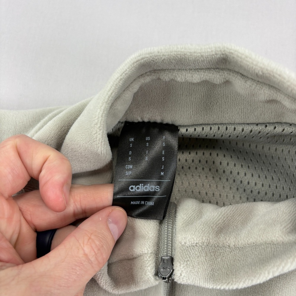 Adidas Velour Tracksuit Men S/M Gray Basketball Warm Up Lounge Casual Athleisure - Picture 6 of 16